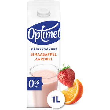 Optimel Drinkyoghurt Sinaasappel Aardbei 0% Vet 1L