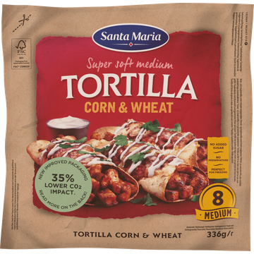 Santa Maria Tortilla Wraps Corn&Wheat Medium 8 Stuks 336 g