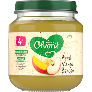 Olvarit Appel Mango Banaan 4+ Maanden 125 g