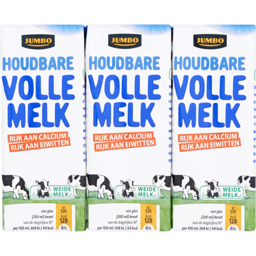 Jumbo Houdbare Volle Melk 6 x 200 ml
