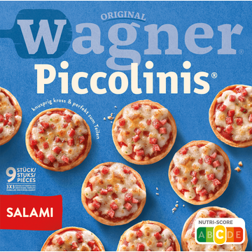 WAGNER Piccolinis mini pizza salami 9 stuks 270 g