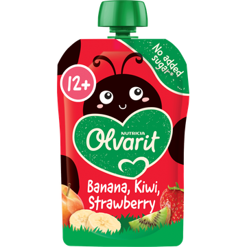Olvarit Knijpfruit Banaan Kiwi Aardbei 12+ Maanden 100 g
