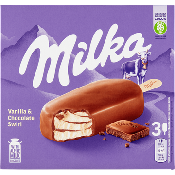 Milka Vanilla & Chocolate Swirl 3 Stuks 195 g