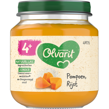 Olvarit Pompoen Rijst 4+ Maanden 125 g