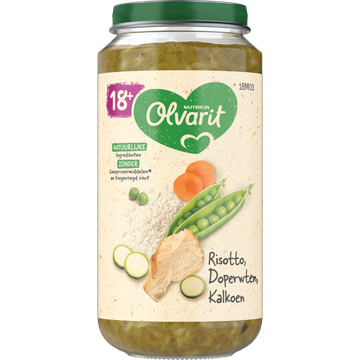 Olvarit Risotto Doperwten Kalkoen 18+ Maanden 250 g