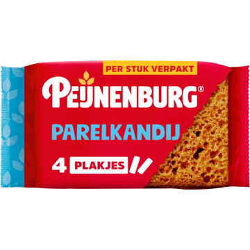 Peijnenburg ontbijtkoek parelkandij 4-pack per stuk verpakt