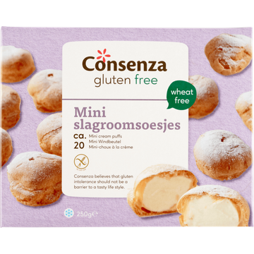 Consenza Gluten Free Mini Slagroomsoesjes 250 g