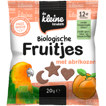 de Kleine Keuken biologische Fruitjes met Abrikozen 20g