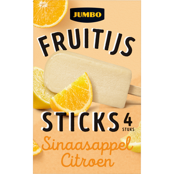 Jumbo Fruitijs Sticks Sinaasappel-Citroen 4 Stuks