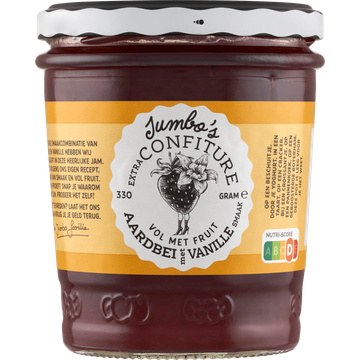 Jumbo's Extra Confiture Aardbei met Vanille Smaak 330 g