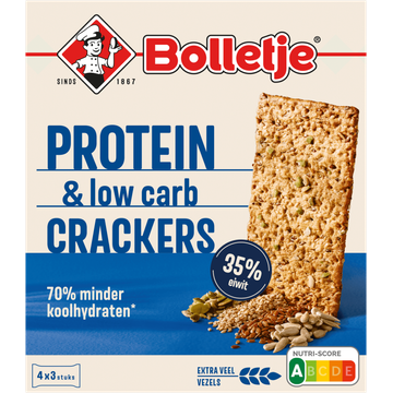 Bolletje Protein & Low Carb Crackers 4 x 3 Stuks 190 g