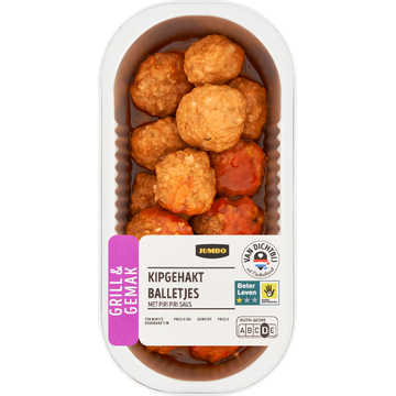 Jumbo Grill & Gemak Kipgehaktballetjes met Piri Piri Saus 194 g