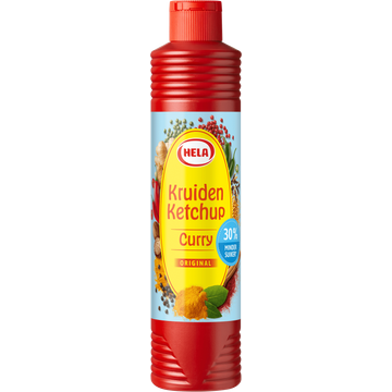 Hela Kruiden Ketchup Curry 30% minder suiker 800 ml