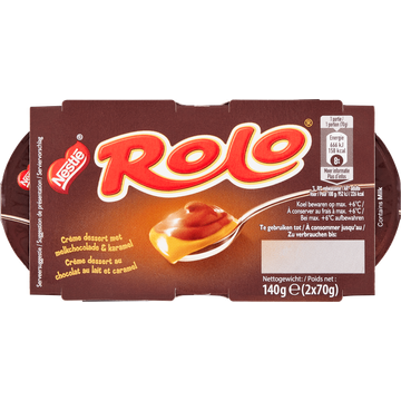 Rolo Crème Dessert met Melkchocolade & Karamel 2 x 70 g