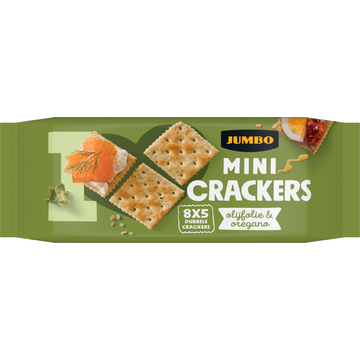 Jumbo Mini Crackers Olijfolie & Oregano 8 x 5 Stuks