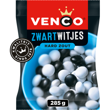 Venco Zwartwitjes Hard Zout 285 g