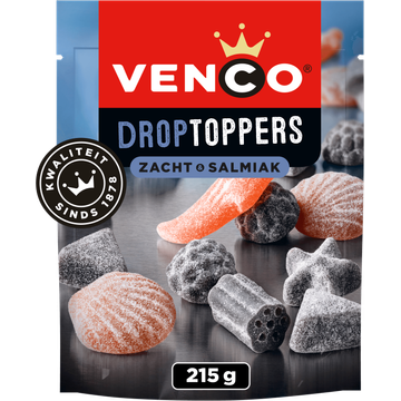 Venco Droptoppers Zacht & Salmiak 215 g