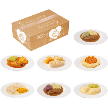 7 verschillende glad gemalen IDDSI 4 maaltijden (menu A) 2.275 g