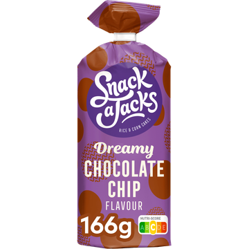 Snack A Jacks Dreamy Chocolade Chip Rijstwafels 166 gr