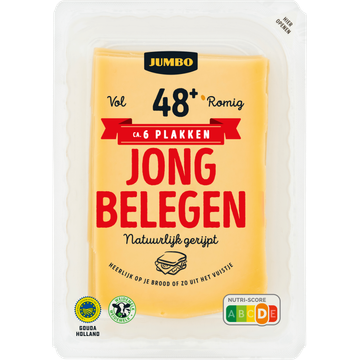 Jumbo Jong Belegen Kaas 48+ Plakken 190 g