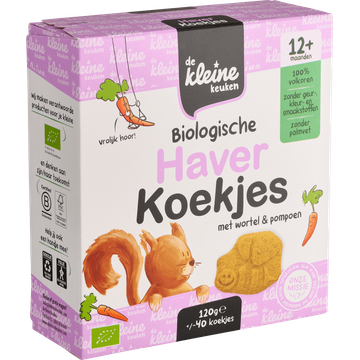 De Kleine Keuken Biologische Haverkoekjes met Wortel & Pompoen 12+ Maanden 120 g