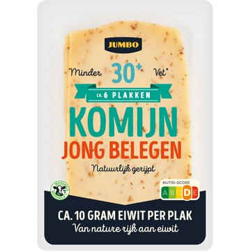 Jumbo Komijn Kaas Jong Belegen 30+ Plakken 190 g