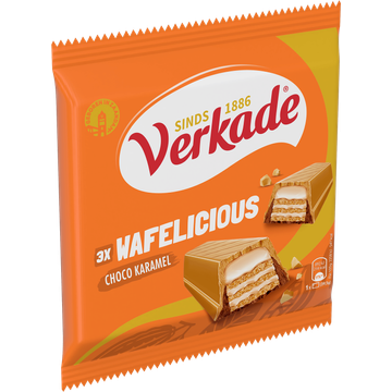 Verkade Wafelicious Choco Karamel 3 stuks
