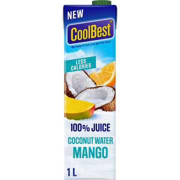 CoolBest 100% Juice Coconut Water Mango 1 L