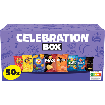 Lay's Cheetos Doritos Celebration Box Multipack Chips 30 pack