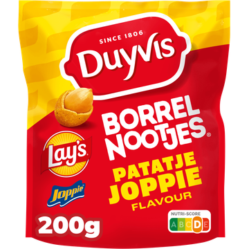 Duyvis Borrelnootjes Lay's Patatje Joppie Pinda Noten 200 gr