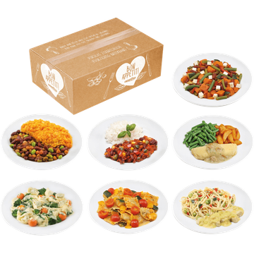 7 verschillende vegetarische maaltijden 3.365 g