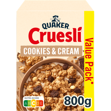 Quaker Cruesli Cookies & Cream Ontbijtgranen Voordeelverpakking 800 gr