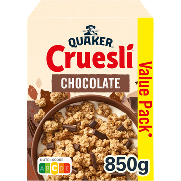 Quaker Cruesli Chocolade Ontbijtgranen Voordeelverpakking 850 gr