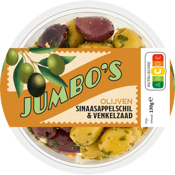 Jumbo's Oliijven Sinaasappelschil & Venkelzaad 130 g