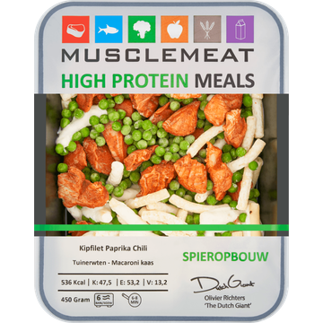 Muscle Meat High Protein Meals Kipfilet Paprika Chili Tuinerwten - Macaroni Kaas 450 g
