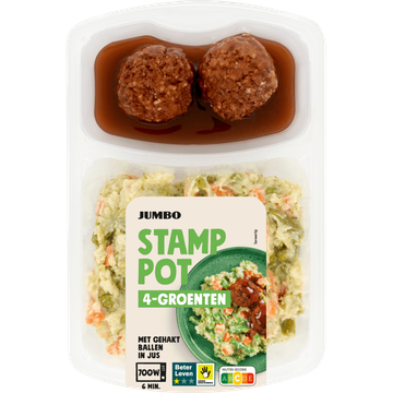 Jumbo Stamppot 4-Groenten met Gehaktballen in Jus 500 g