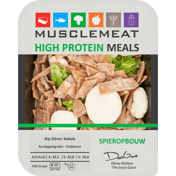 Muscle Meat High Protein Meals Kip Döner Kebab Aardappelgratin - Snijbonen 450 g