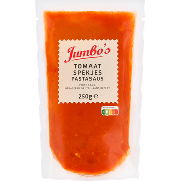 Jumbo's Pastasaus Tomaat Spekjes 250 g