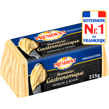 Président Roomboter Ongezouten 225 g