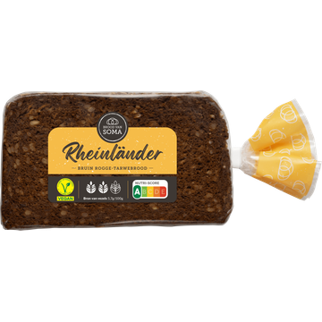 Brood van Soma Rheinländer Bruin Rogge-Tarwebrood 400 g