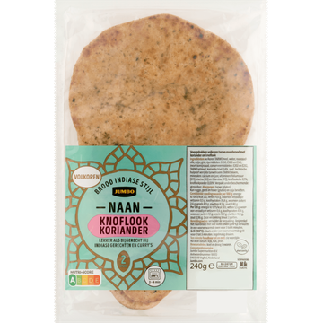 Jumbo Volkoren Naan Knoflook Koriander 2 Stuks