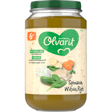 Olvarit Spinazie Witvis Rijst 6+ Maanden 200 g