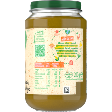 Olvarit Spinazie Witvis Rijst 6+ Maanden 200 g