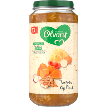 Olvarit Pompoen Kip Pasta 12+ Maanden 250 g