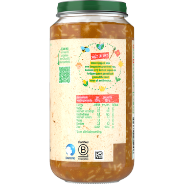 Olvarit Pompoen Kip Pasta 12+ Maanden 250 g
