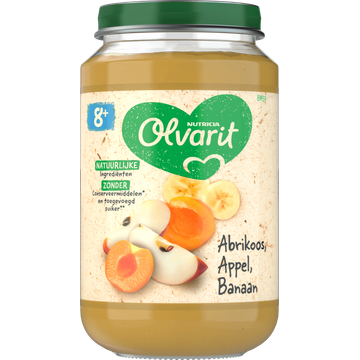 Olvarit Abrikoos Appel Banaan 8+ Maanden 200 g