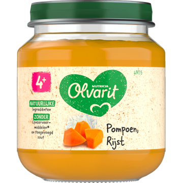 Olvarit Pompoen Rijst 4+ Maanden 125 g