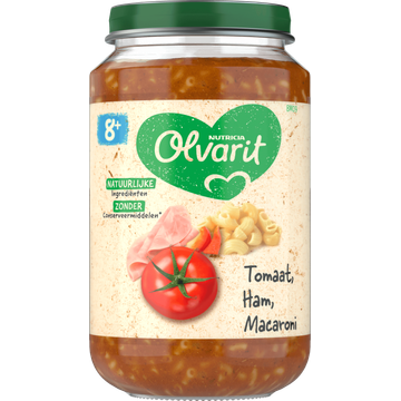Olvarit Tomaat Ham Macaroni 8+ Maanden 200 g