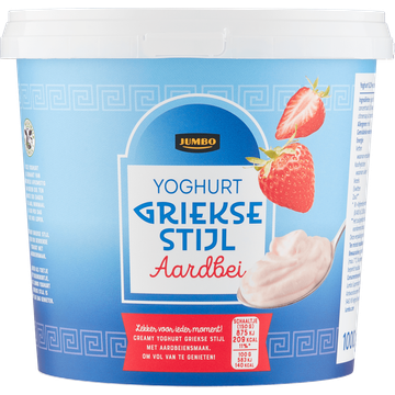 Jumbo Yoghurt Griekse Stijl Aardbei 1 kg