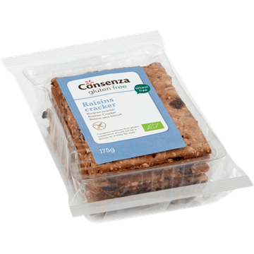 Consenza Rozijnen Crackers Glutenvrij 175 g